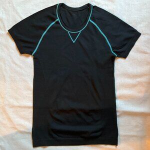 NWT Zensah Women's Run Seamless Short Sleeve Top, Black, Sz M